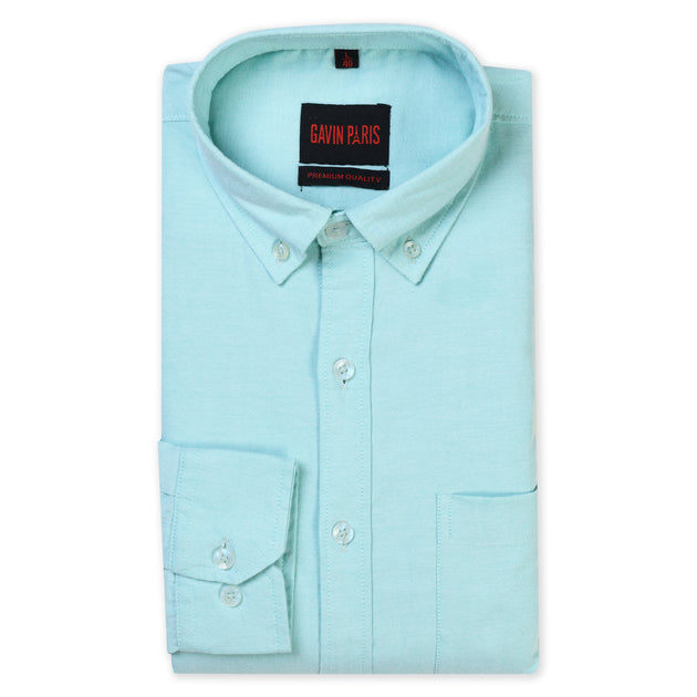 Men's Green Solid Slim Fit Shirt
