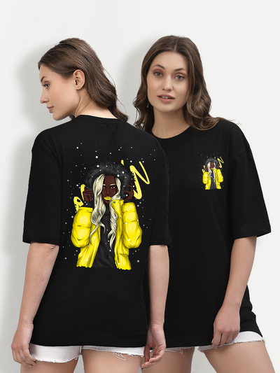 Yellow Jacket Black Oversized Unisex T-shirt