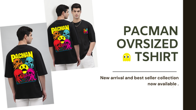 Pacman Black Oversized T-Shirt For Gamers