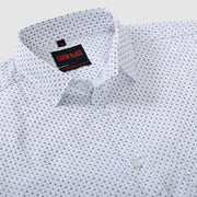 White Minimalist Design Men's Slim Fit Full Sleeve Shirt With Pocket (GP302)