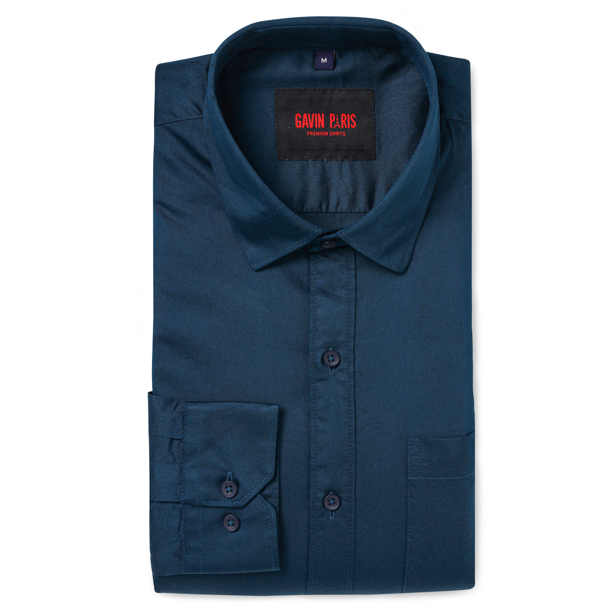 French Blue Satin cotton Full Sleeve Shirt With Pocket (D004)
