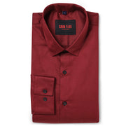 BURGUNDY SATIN COTTON SHIRT (D005)