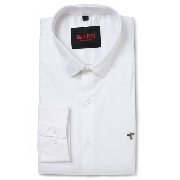 Classic White Full Sleeve Slim Fit Shirt  (D011)