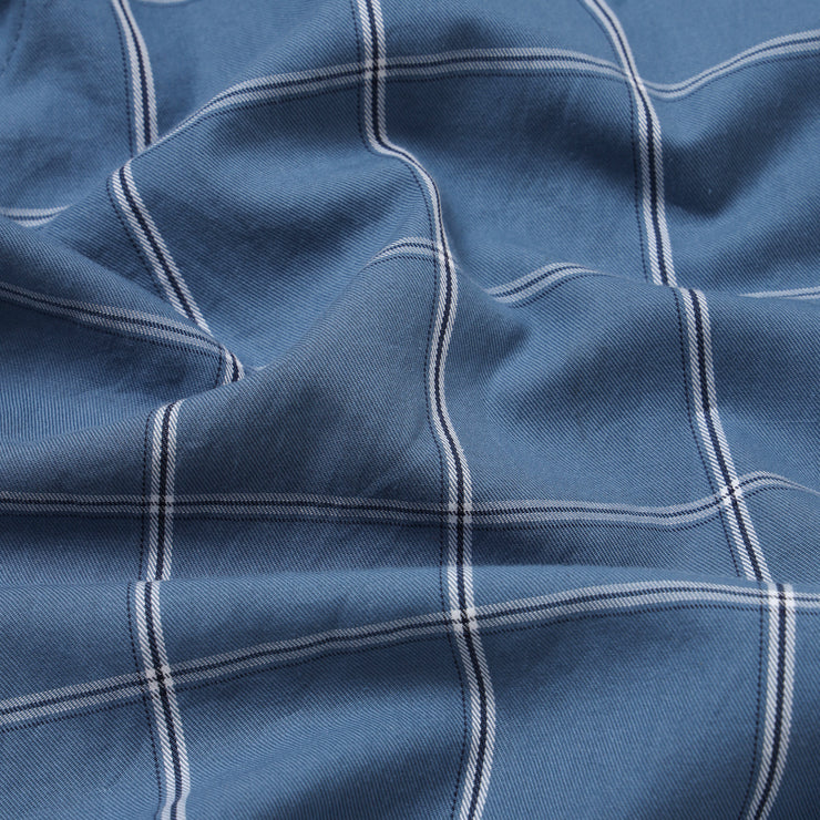 White & Blue Check Full Sleeve Shirt With Pocket (D009)