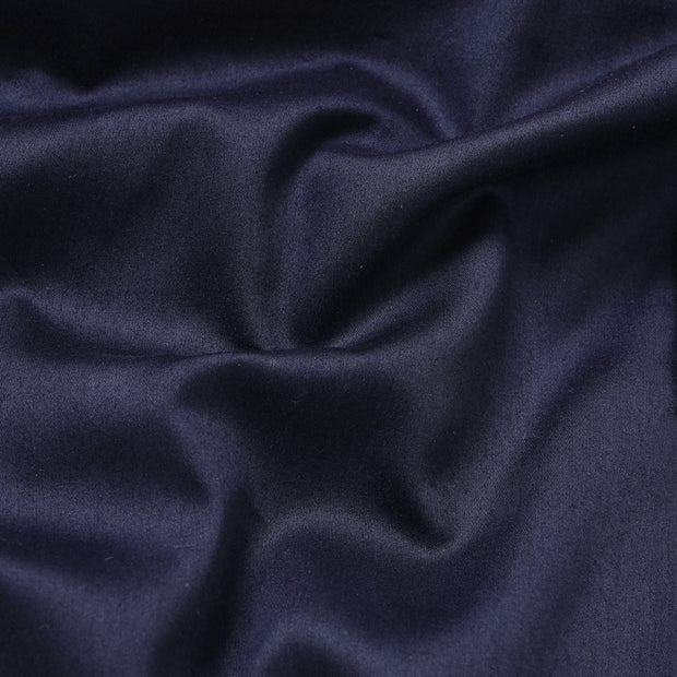 NAVY BLUE SATIN COTTON SHIRT WITH POCKET (D001)