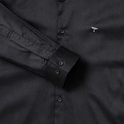 BLACK SATIN COTTON SHIRT (D003)