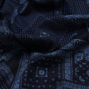 Navy Blue Patterned Full-Sleeve Shirt (D007)