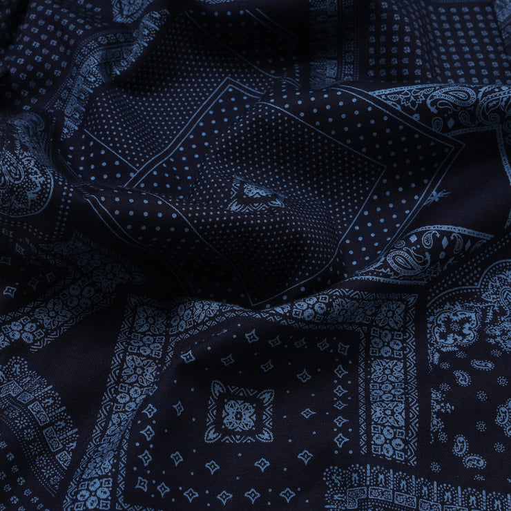 Navy Blue Patterned Full-Sleeve Shirt (D007)