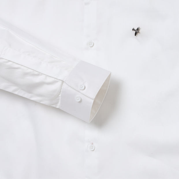 Classic White Full Sleeve Slim Fit Shirt  (D011)