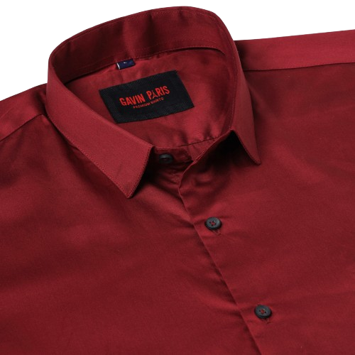 Red Solid Full Sleeve Slim Fit Shirt (D005)