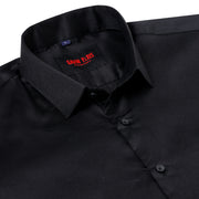 BLACK SATIN COTTON SHIRT (D003)