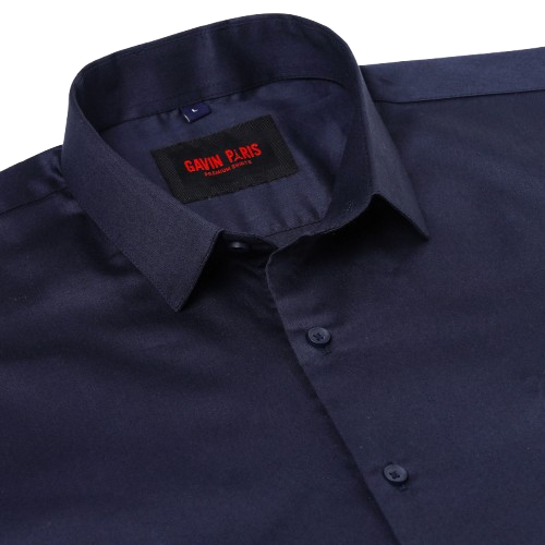 Navy Full-Sleeve Slim Fit Shirt (D001)