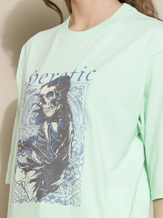 Seretic Sea Green Oversized Unisex T-shirt