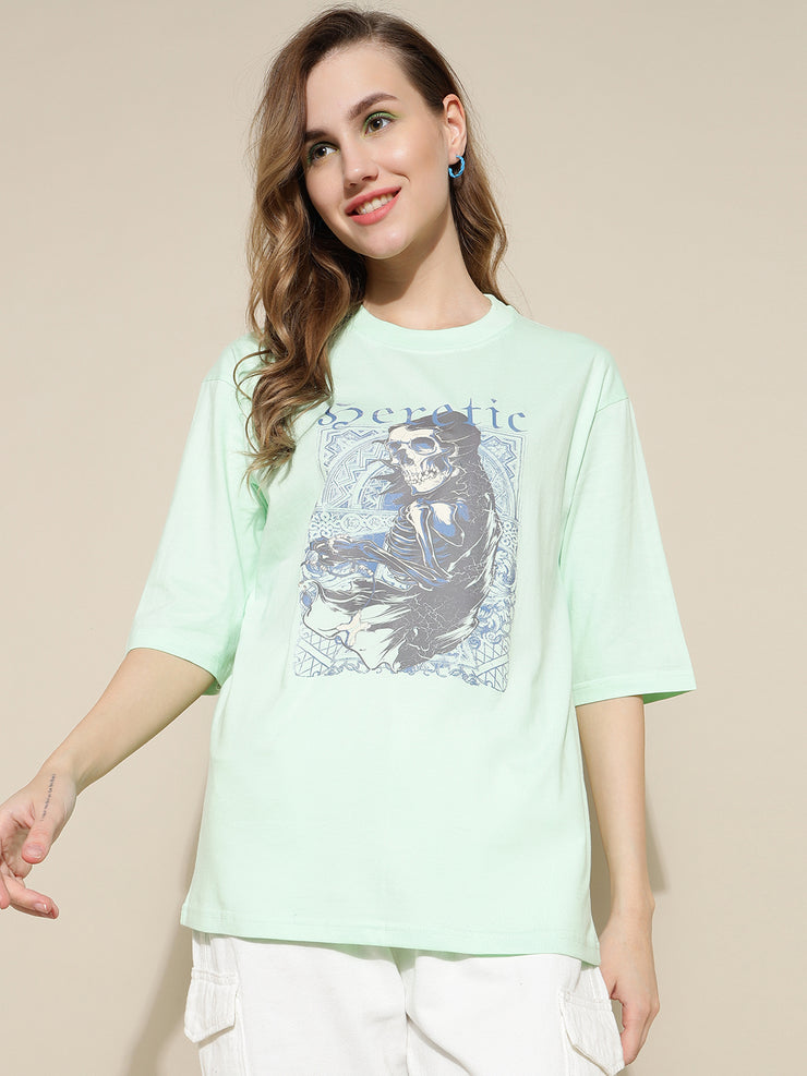 Seretic Sea Green Oversized Unisex T-shirt