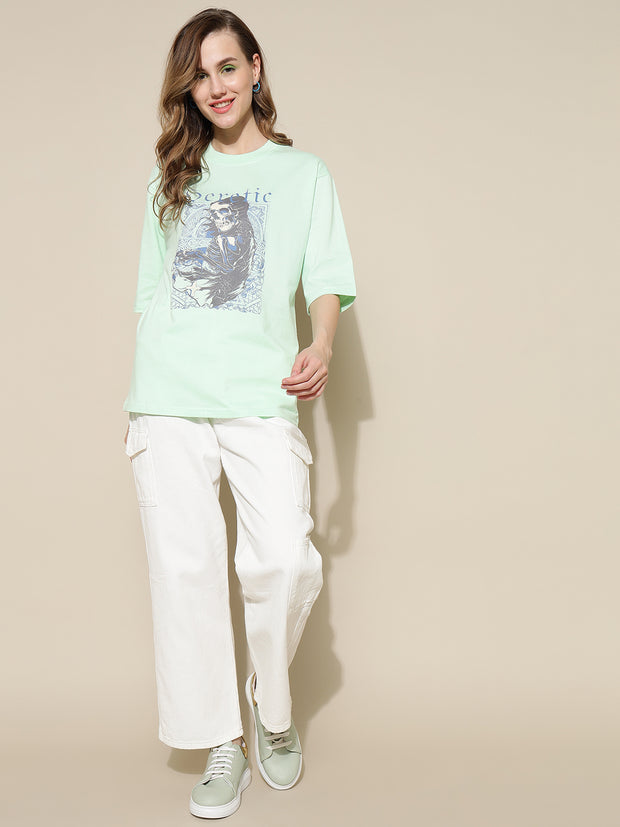 Seretic Sea Green Oversized Unisex T-shirt