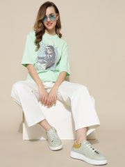 Seretic Sea Green Oversized Unisex T-shirt