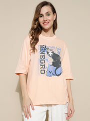 EL Gato Peach Oversized Unisex T-shirt