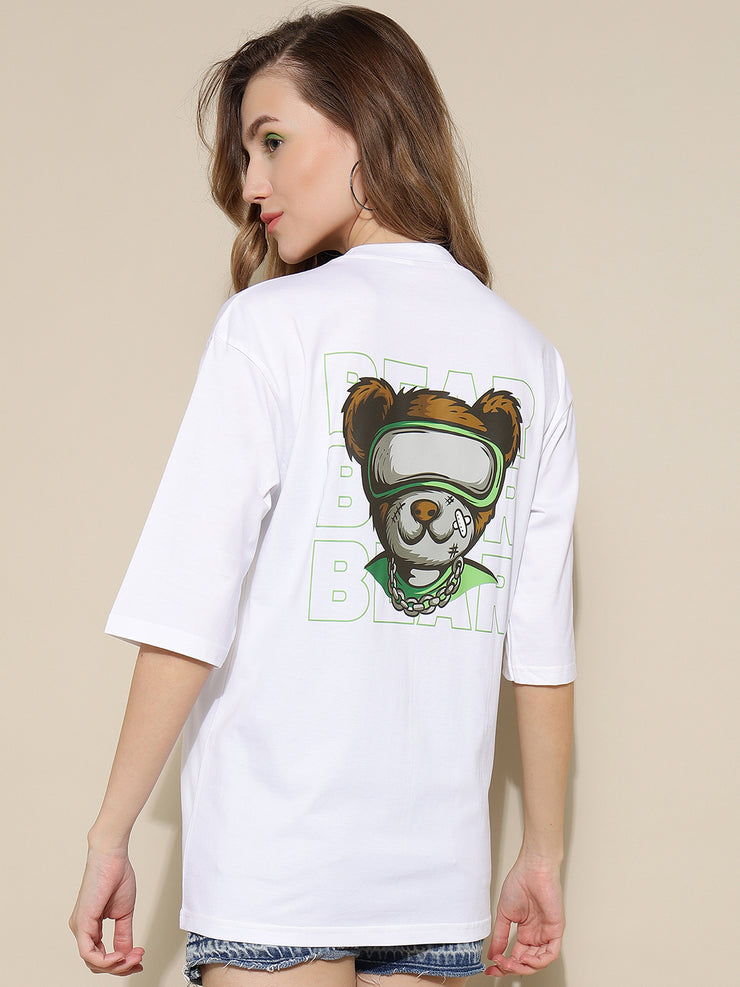 Bear White Oversized Unisex T-shirt