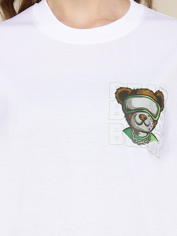 Bear White Oversized Unisex T-shirt