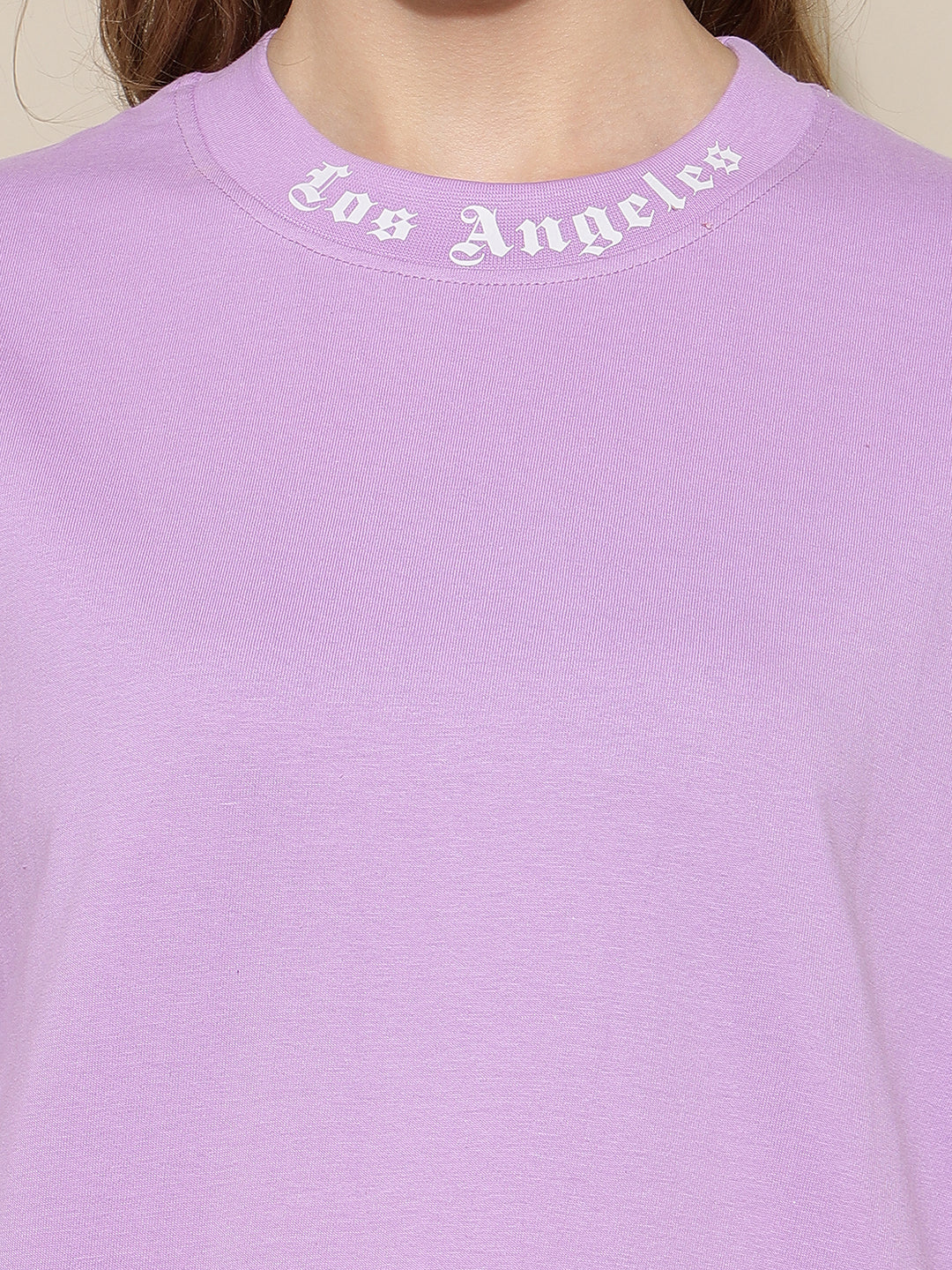 Los Angeles Lavender Drop-shoulder Oversized Tee for Women