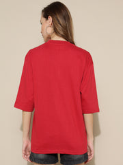 Red Plain Oversized Unisex T-shirt