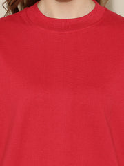 Red Plain Oversized Unisex T-shirt