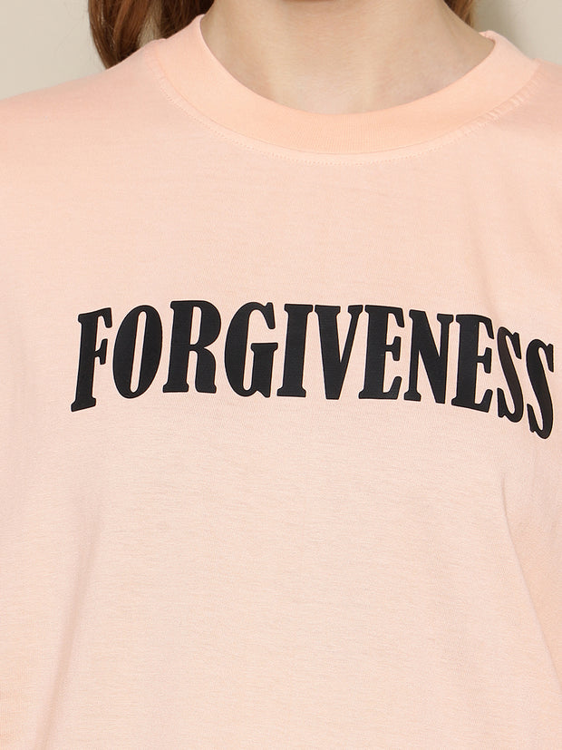 Forgiveness Peach Oversized Both Side Printed Unisex T-shirt