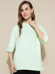 Sea Green Plain Oversized Unisex T-shirt