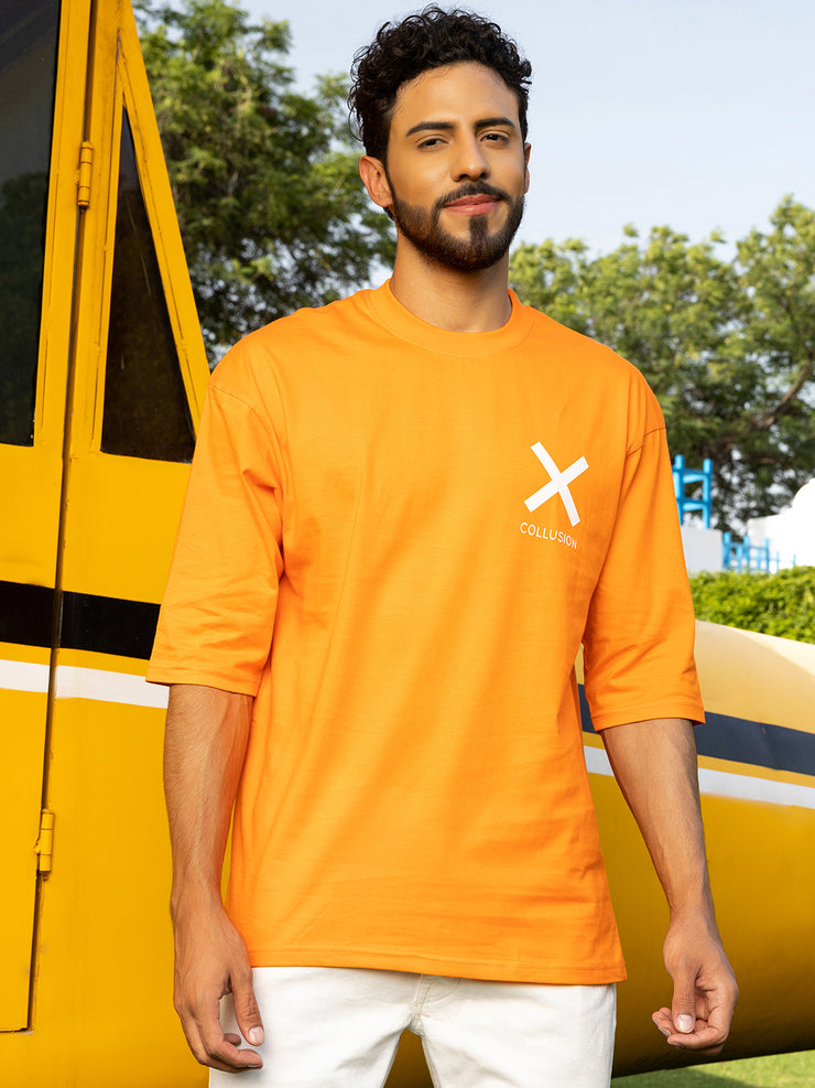 Collusion Neon Orange Oversized Unisex Tee By Gavin Paris