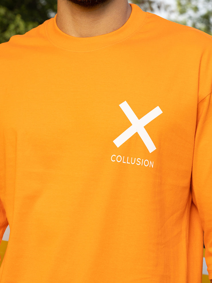Collusion Neon Orange Oversized Unisex Tee By Gavin Paris
