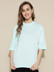 Aqua Blue Plain Oversized Unisex T-shirt