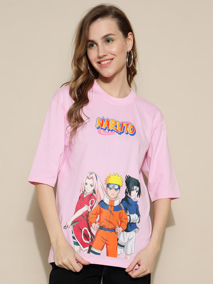 Naruto Pink Oversized Unisex T-shirt