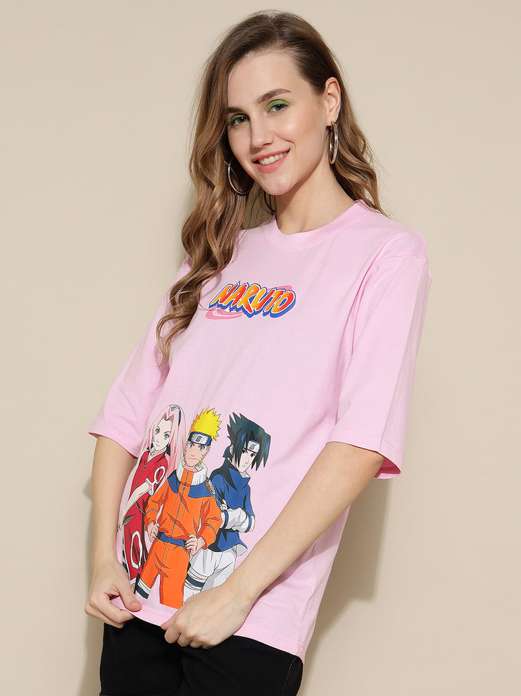 Naruto Pink Oversized Unisex T-shirt