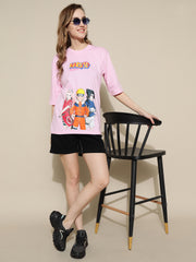 Naruto Pink Oversized Unisex T-shirt
