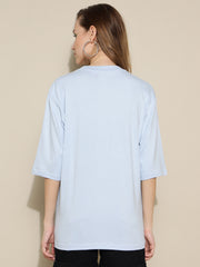 Sky Blue Plain Oversized Unisex T-shirt