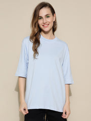 Sky Blue Plain Oversized Unisex T-shirt
