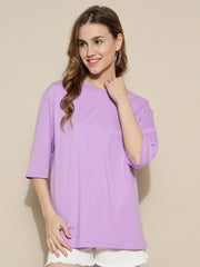 Lavender Plain Oversized Unisex T-shirt