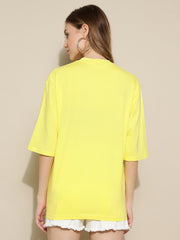 Lemon Yellow Plain Oversized Unisex T-shirt