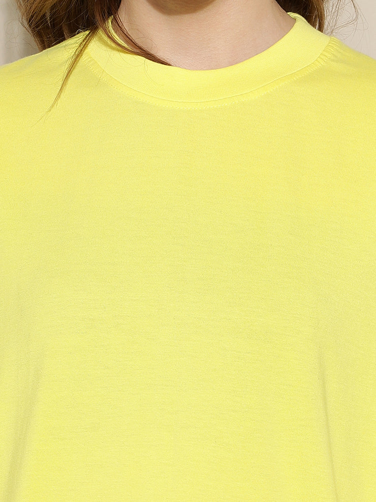 Lemon Yellow Plain Oversized Unisex T-shirt
