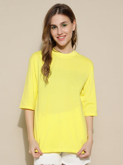 Lemon Yellow Plain Oversized Unisex T-shirt