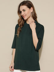 Dark Green Plain Oversized Unisex T-shirt