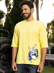 Mario Lemon Yellow Oversize Drop shoulder Tee by Gavin Paris