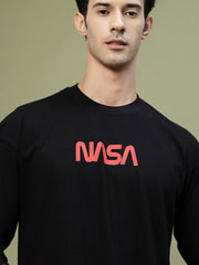 Nasa Black Oversized Tshirt