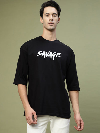 Savage Unisex Black Oversized Tee By Gavin Paris