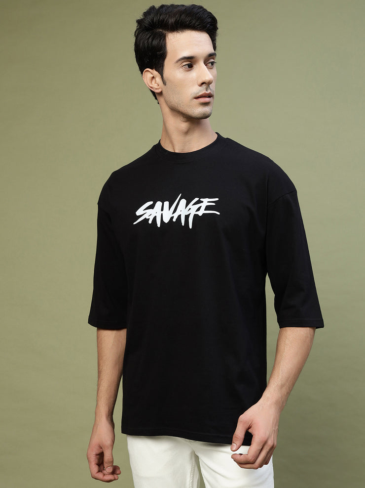 Savage Unisex Black Oversized Tee By Gavin Paris