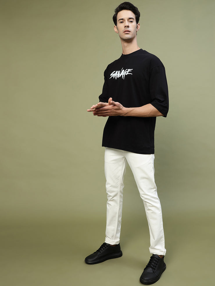 Savage Unisex Black Oversized Tee By Gavin Paris