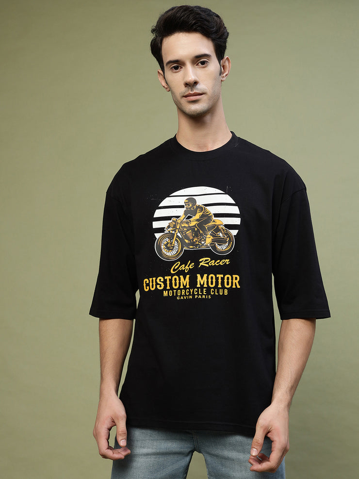 Cafe Racer Black Oversized Tee by Gavin Paris