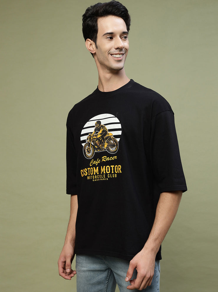 Cafe Racer Black Oversized Tee by Gavin Paris