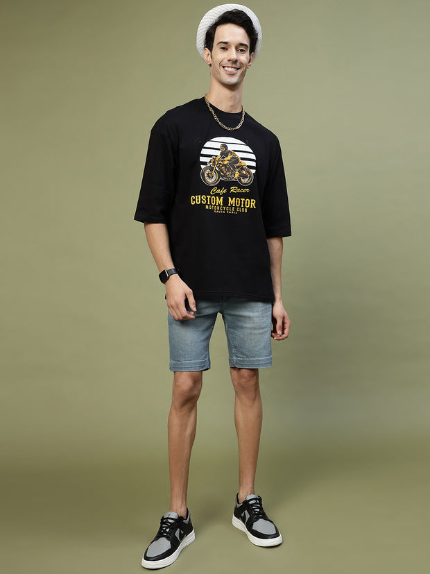 Cafe Racer Black Oversized Tee by Gavin Paris