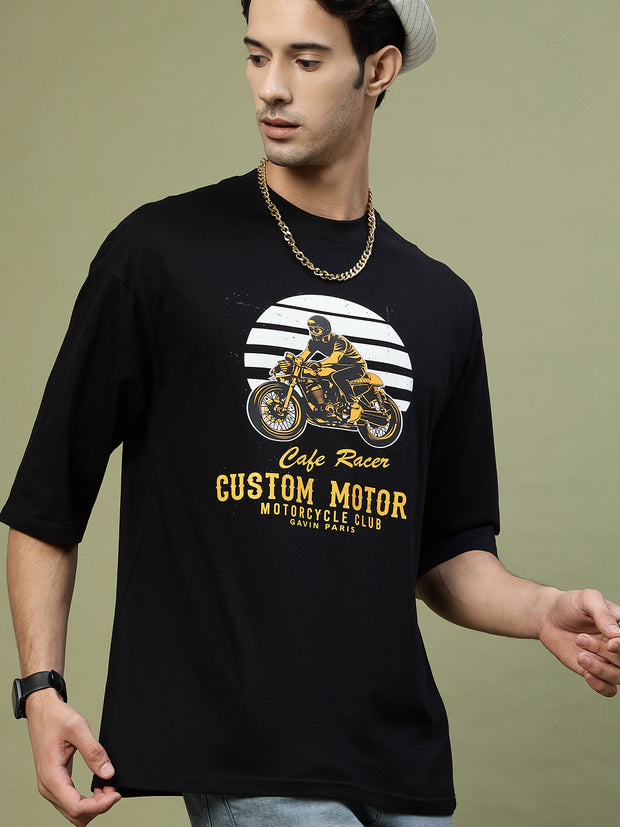 Cafe Racer Black Oversized Tee by Gavin Paris